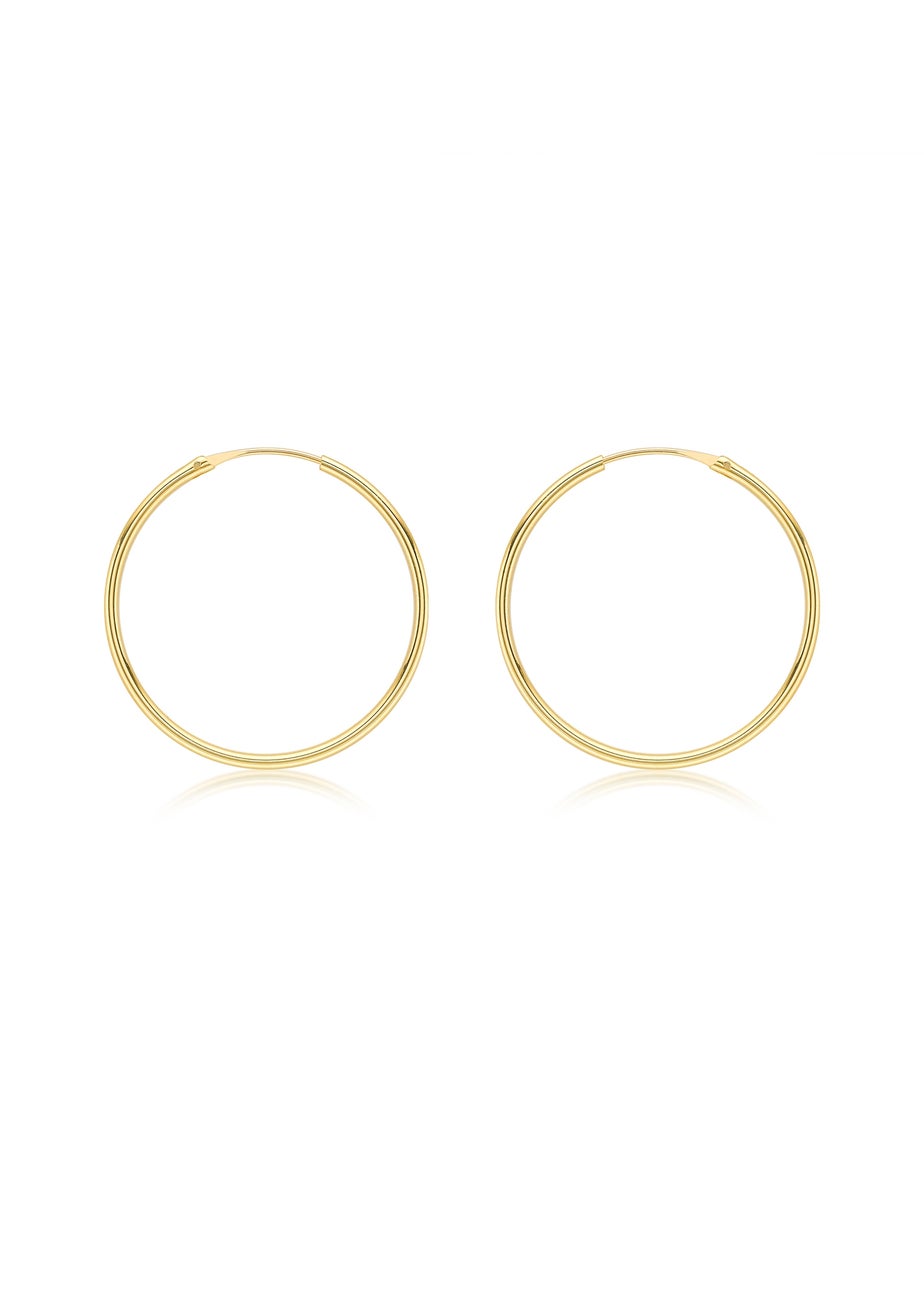 Golden Moments 9ct Yellow Gold Plain Sleeper Hoop Earrings
