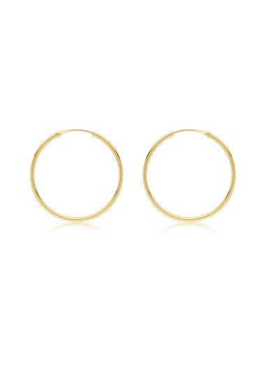 Golden Moments 9ct Yellow Gold Plain Sleeper Hoop Earrings