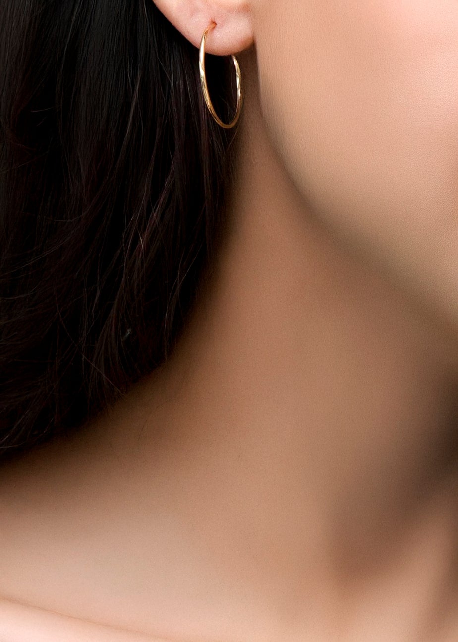 Golden Moments 9ct Yellow Gold Plain Sleeper Hoop Earrings