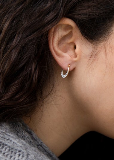 Golden Moments 9ct Yellow Gold Crystalique Creole Earrings