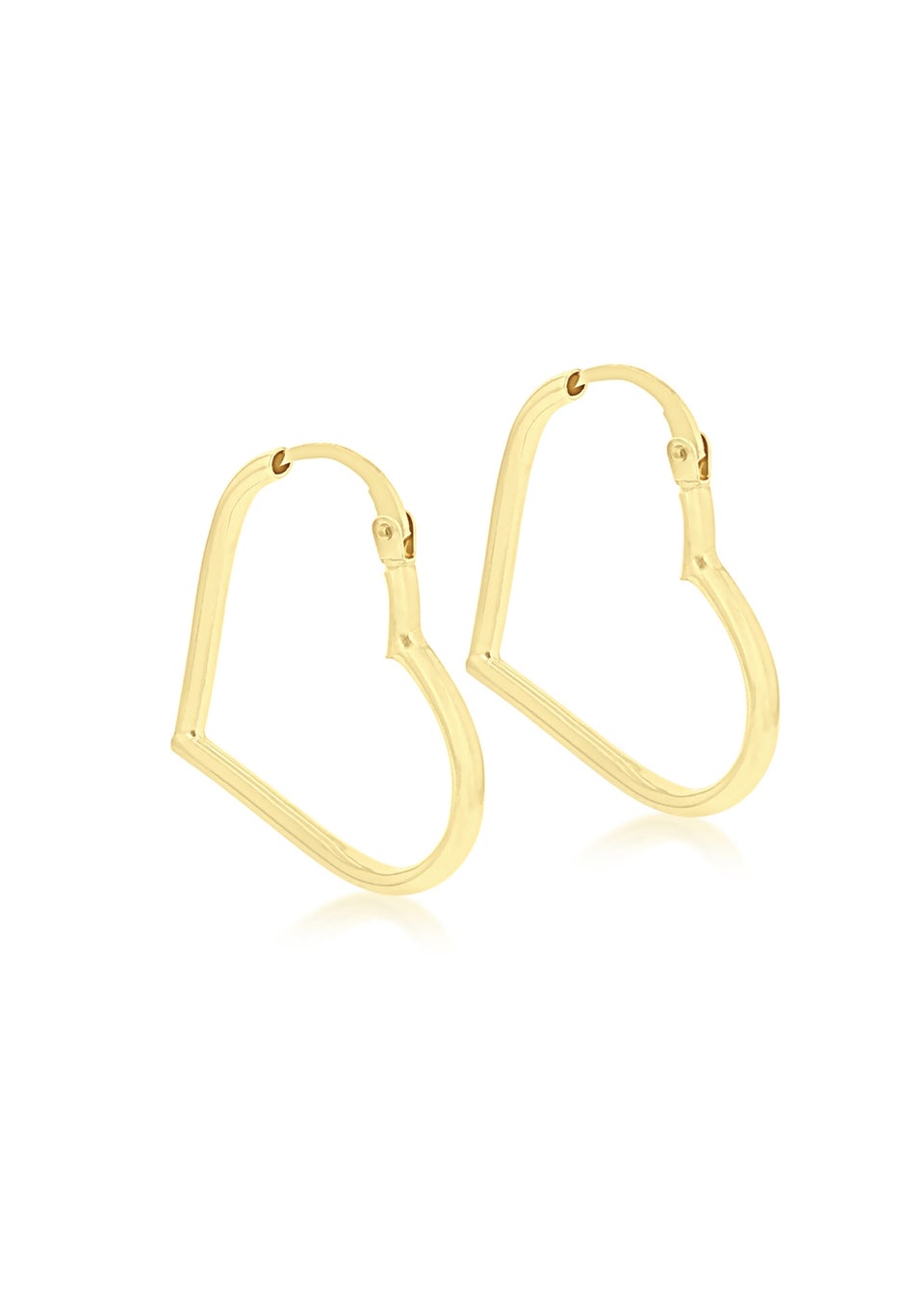 Golden Moments 9ct Yellow Gold Heart-Shaped Hoop Earrings