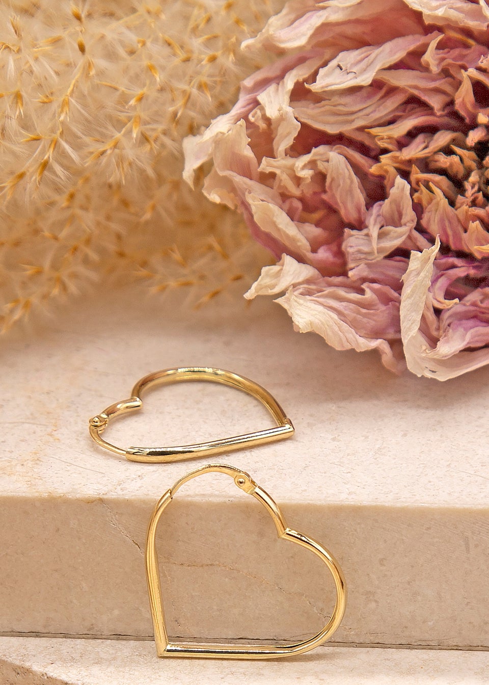 Golden Moments 9ct Yellow Gold Heart-Shaped Hoop Earrings