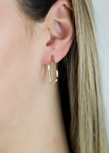 Golden Moments 9ct Yellow Gold Heart-Shaped Hoop Earrings