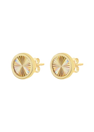 Golden Moments 9ct Yellow Gold Rainbow Circle Stud Earrings