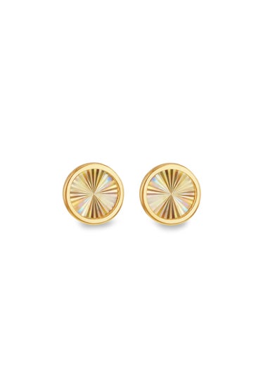 Golden Moments 9ct Yellow Gold Rainbow Circle Stud Earrings