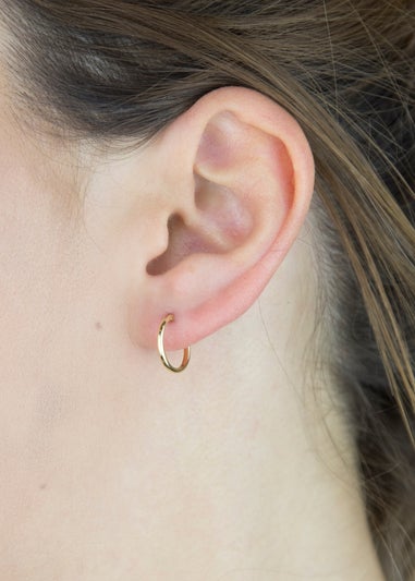 Golden Moments 9ct Yellow Gold Tube Sleeper Hoop Earrings