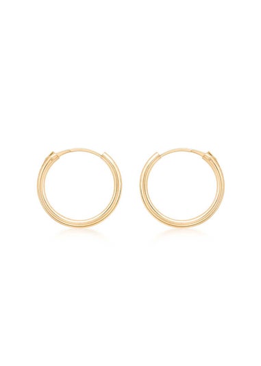 Golden Moments 9ct Yellow Gold  Tube Sleeper Hoop Earrings