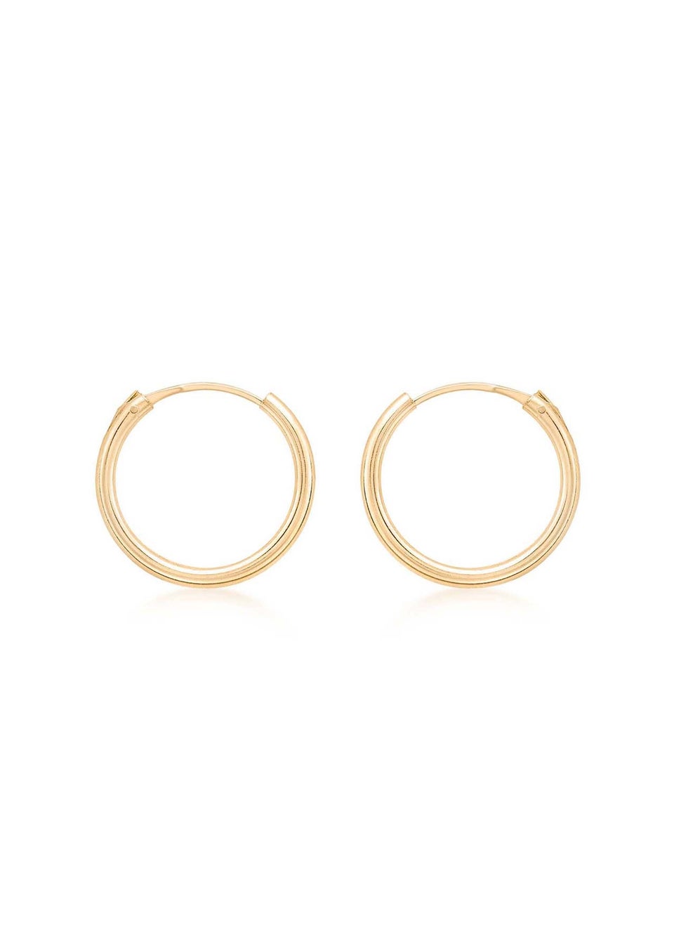 Golden Moments 9ct Yellow Gold  Tube Sleeper Hoop Earrings