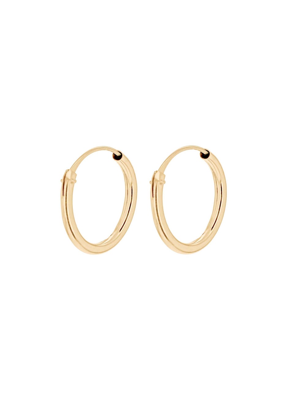 Golden Moments 9ct Yellow Gold  Tube Sleeper Hoop Earrings