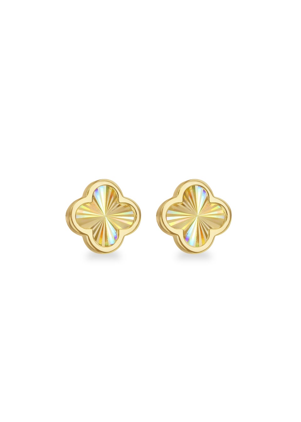 Golden Moments 9ct Yellow Gold Rainbow Petal Stud Earrings