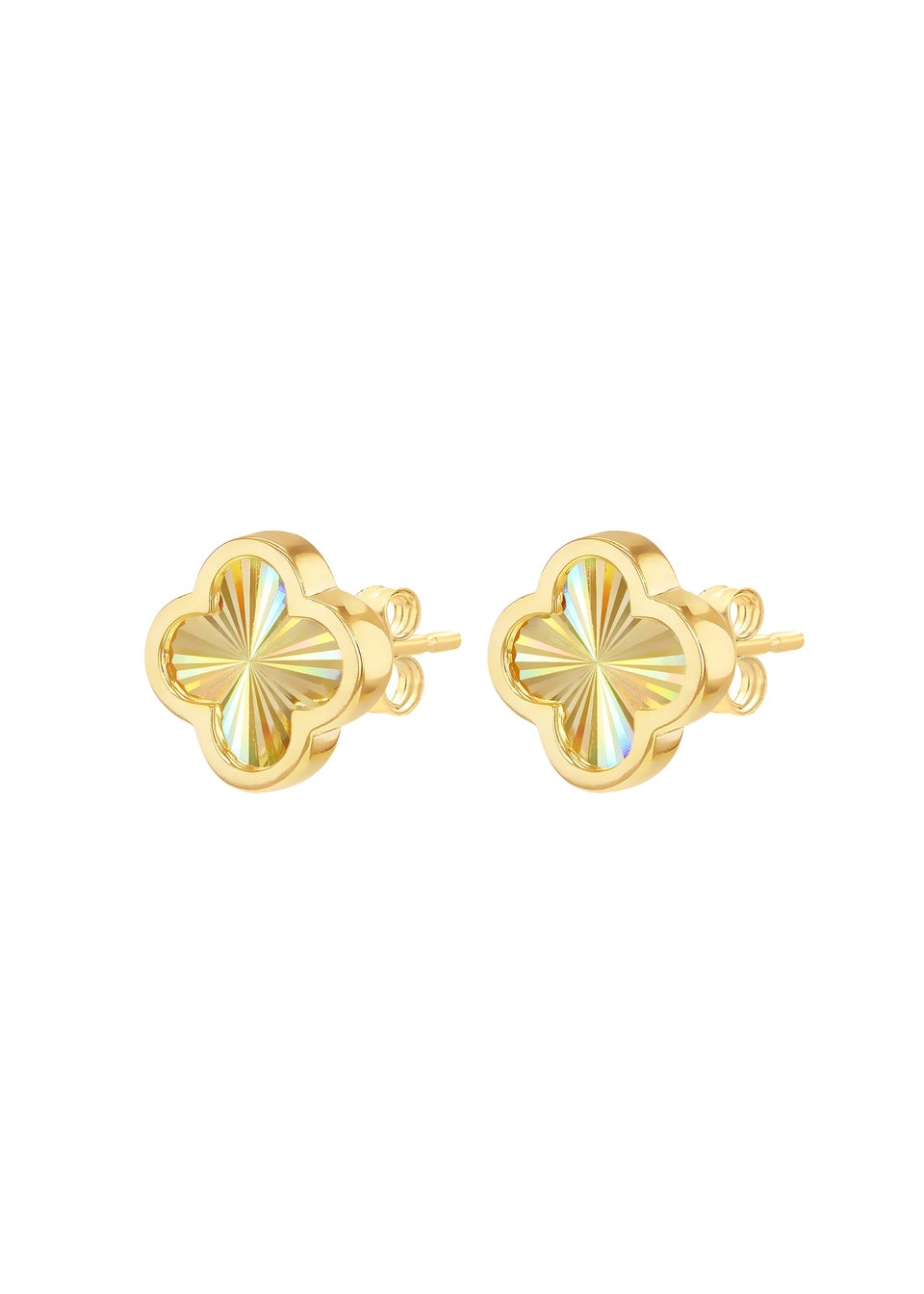Golden Moments 9ct Yellow Gold Rainbow Petal Stud Earrings