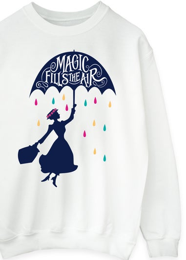 Disney White Mary Poppins Magic Fills The Air Graphic Sweatshirt