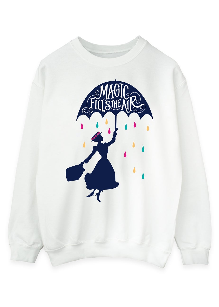 Disney White Mary Poppins Magic Fills The Air Graphic Sweatshirt