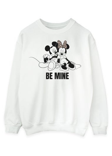 Disney Mickey Mouse Be Mine Women White Graphic Sweatshirt