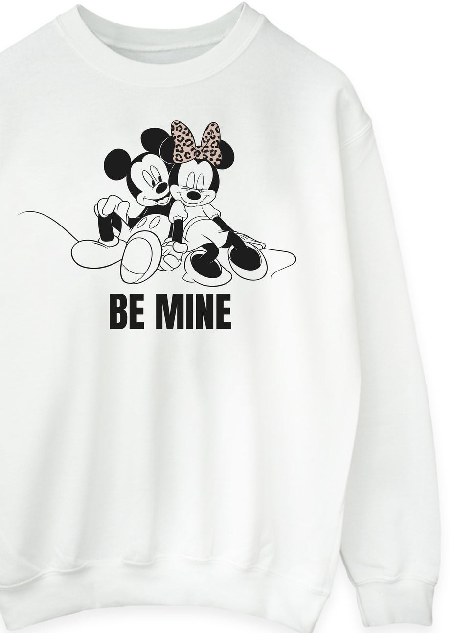 Disney Mickey Mouse Be Mine Women White Graphic Sweatshirt