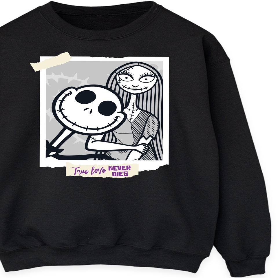 Disney Nightmare Before Christmas Polaroid Adult Black Graphic Sweatshirt
