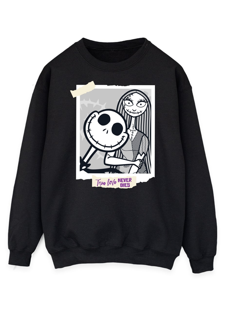 Disney Nightmare Before Christmas Polaroid Adult Black Graphic Sweatshirt