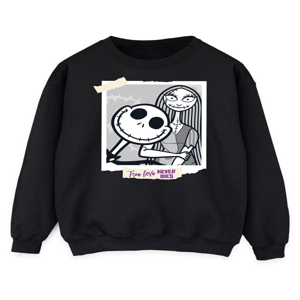Disney Nightmare Before Christmas Polaroid Adult Black Graphic Sweatshirt