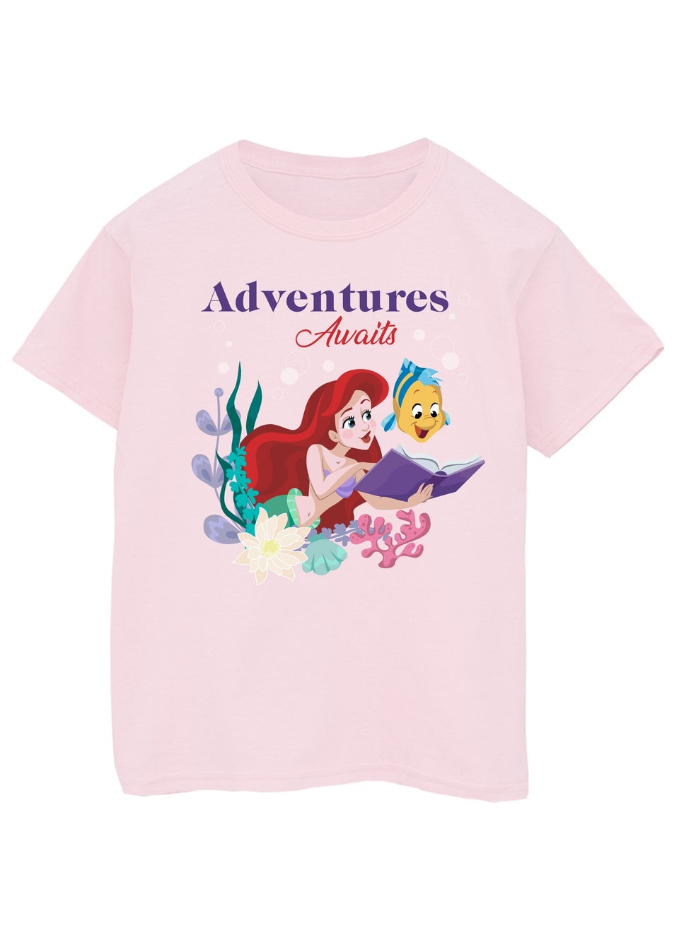 Disney Pink The Little Mermaid Adventures Awaits Kids Graphic T-Shirt (3-13 Years)