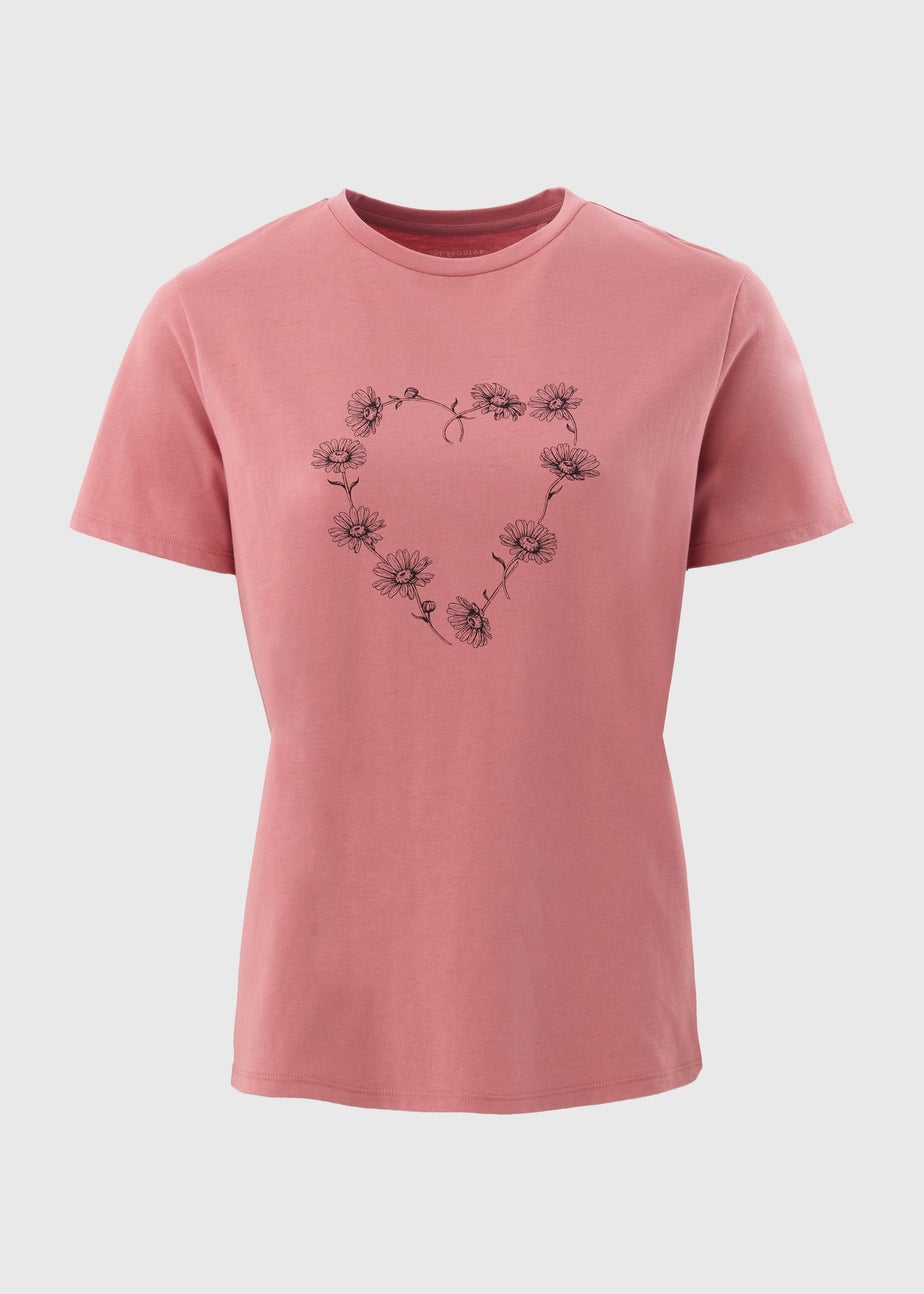 Pink Floral Heart T-Shirt