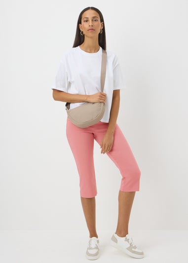 Pink Bengaline Cropped Leggings