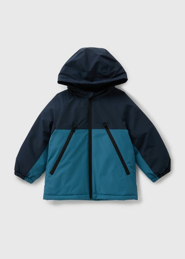 Boys Blue Colourblock Tech Coat (1-7yrs)