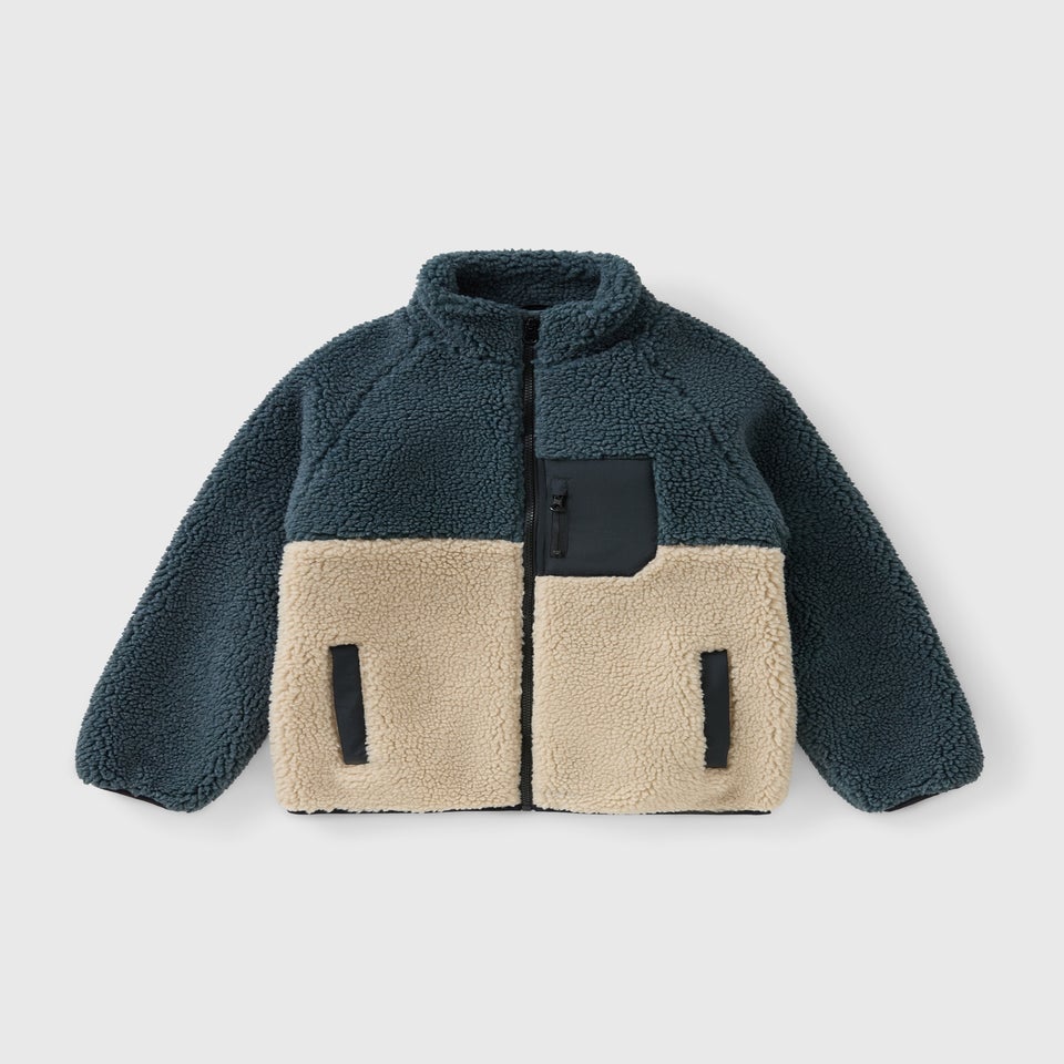 Boys Teal Borg Zip Through Fleece (7-15yrs)