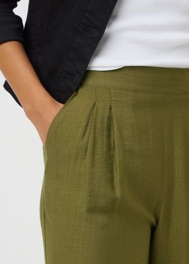 Khaki Wide Leg Trousers