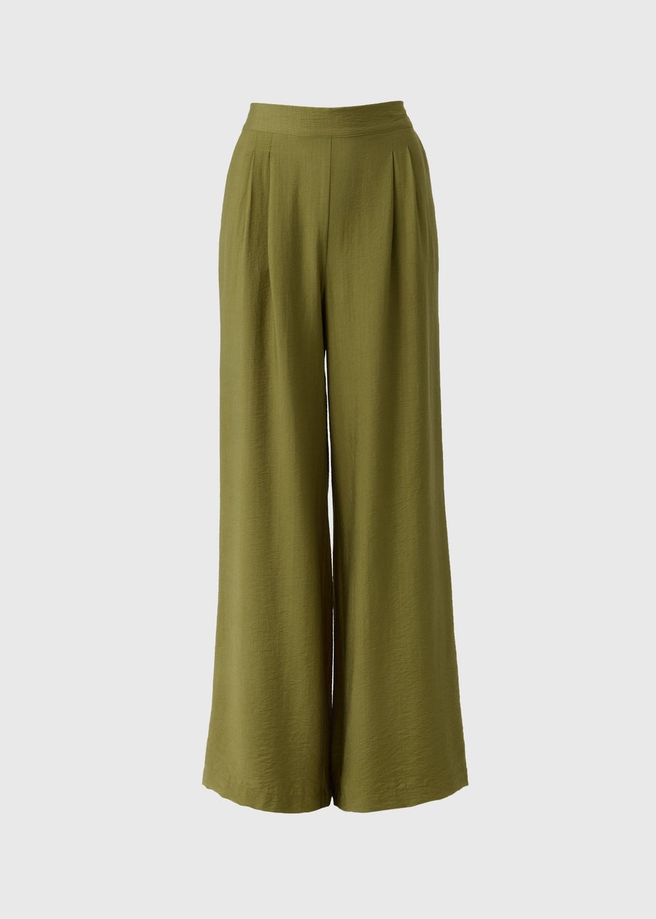 Khaki Wide Leg Trousers