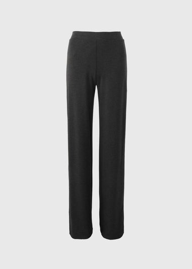 Charcoal Side Stripe Wide Leg Trousers