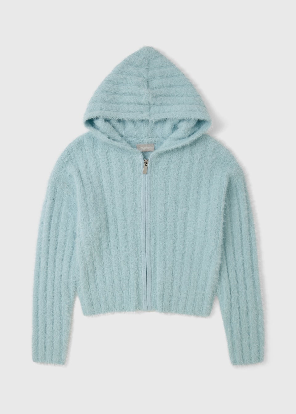 Girls Blue Fluffy Zip Up Jumper (7-15yrs)