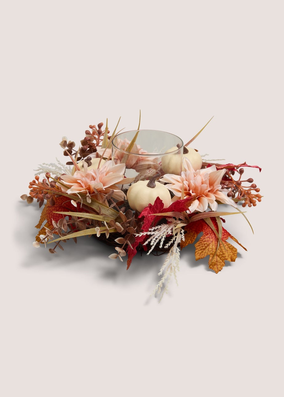 Orange Wreath Candle Holder