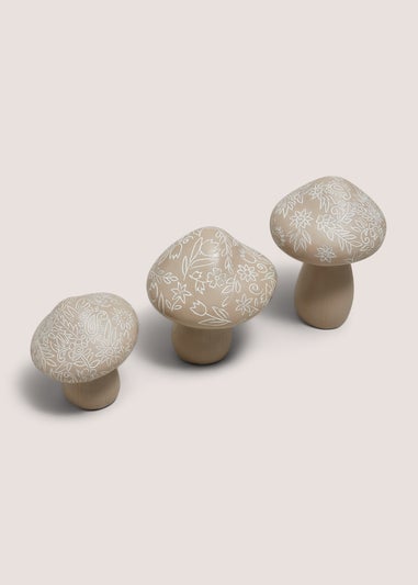 Beige Filigree Mushroom Ornaments