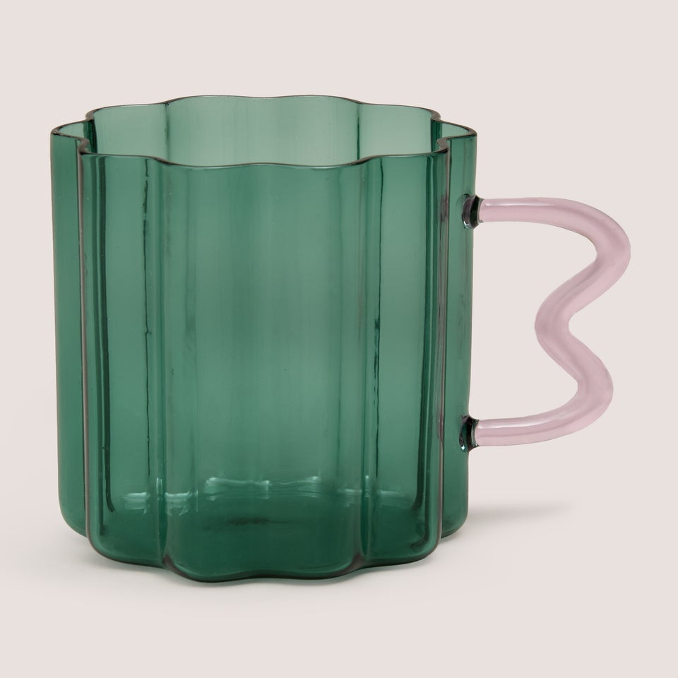 Pink Abstract Glass Mug