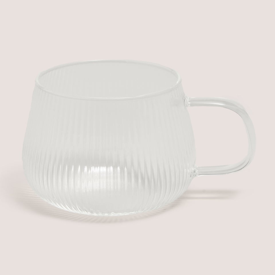 Glass Ribbed Mug