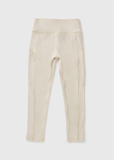 Girls Cream Soft Touch Leggings