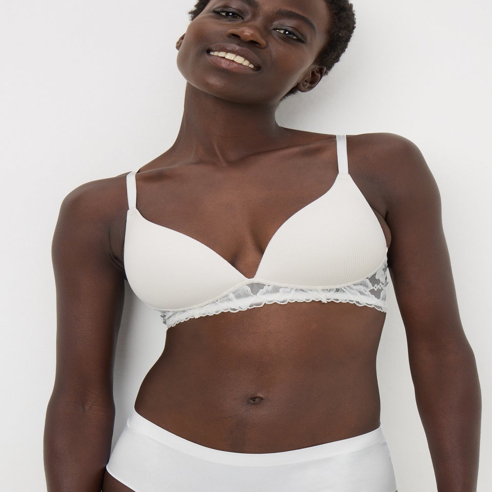 2 Pack Green & White Plunge Bralettes