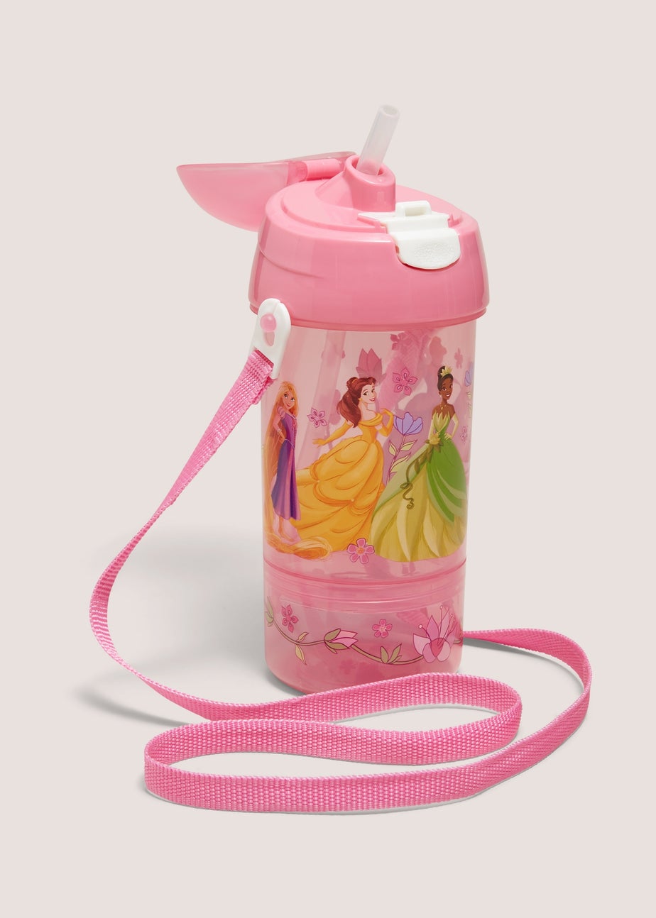 Disney Kids Pink Princess Sip & Snack Water Bottle