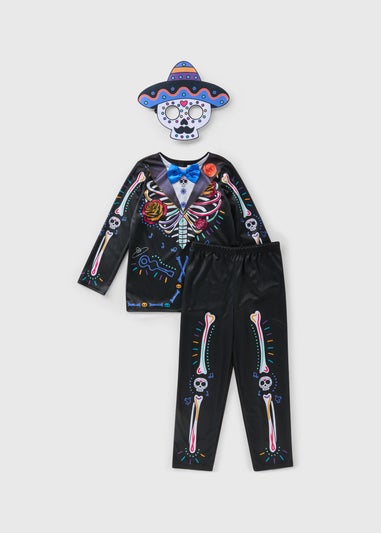 Day Of The Dead Boys Black Halloween Costume (1-7yrs)