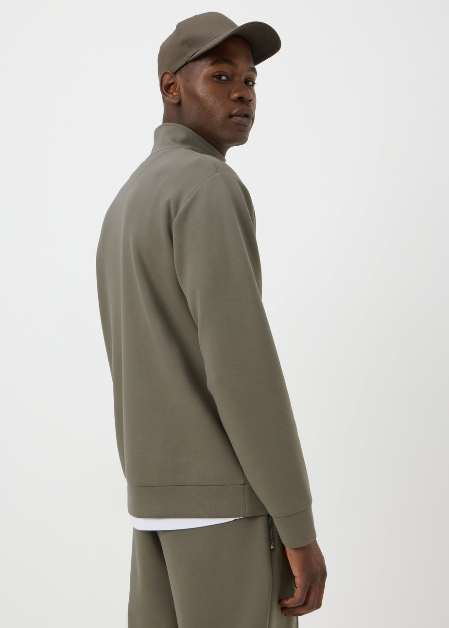 Khaki Smart Half Zip Co Ord Sweatshirt