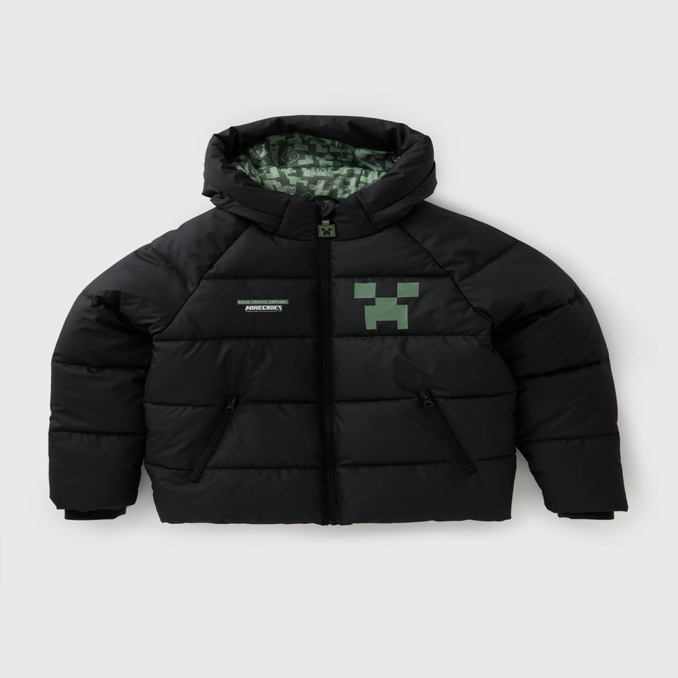 Minecraft Boys Black Padded Coat (5-13yrs)