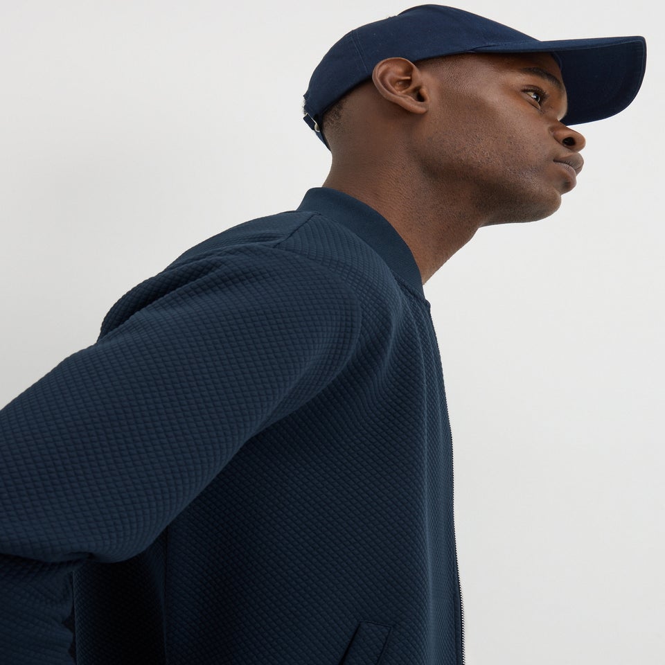 Navy Smart Quilt Bomber Jacket