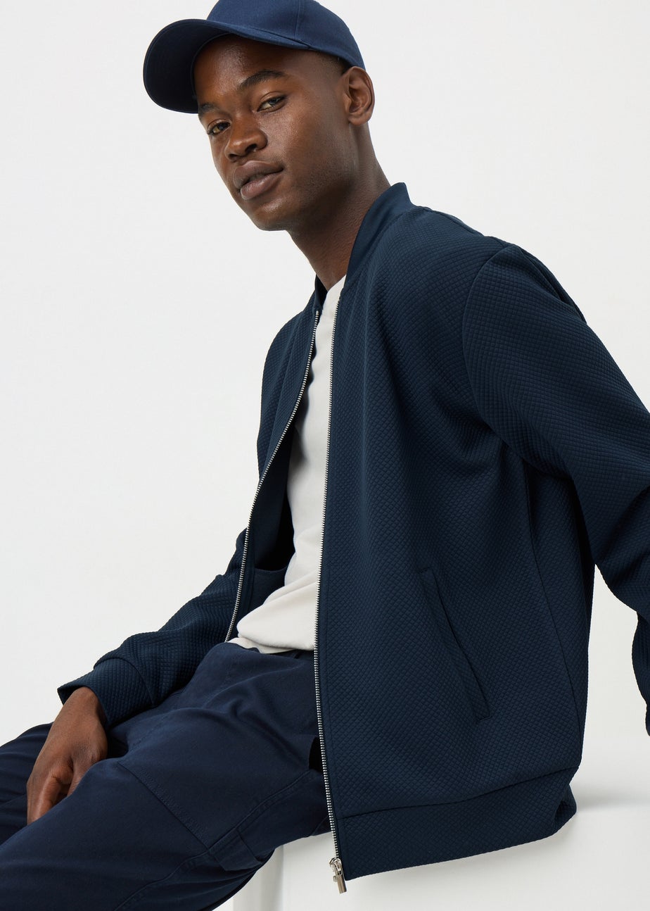 Navy Smart Quilt Bomber Jacket