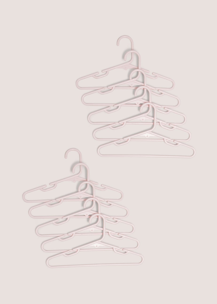 10-Pack Pink Kids Plastic Hangers
