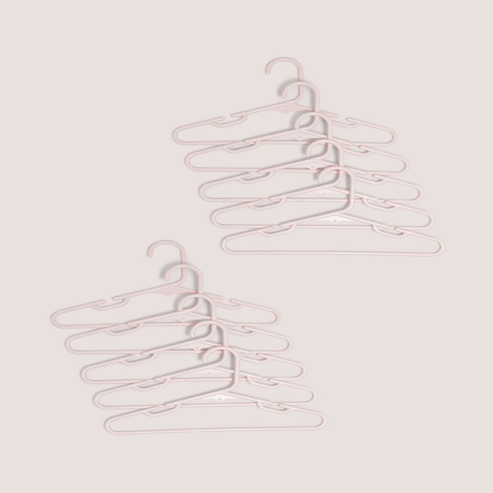 10-Pack Pink Kids Plastic Hangers