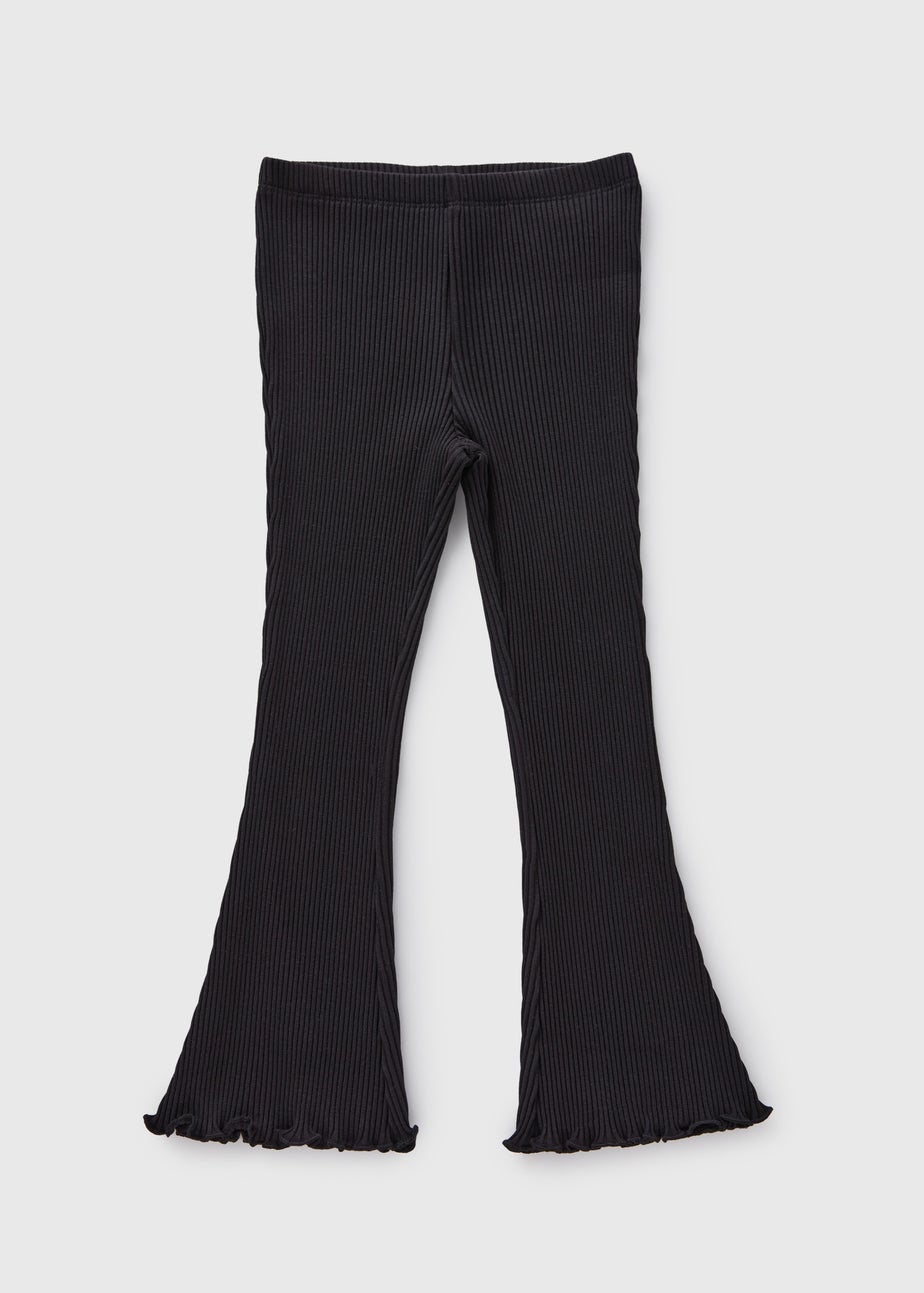 Black Ribbed Flare Leggings (1-7yrs)