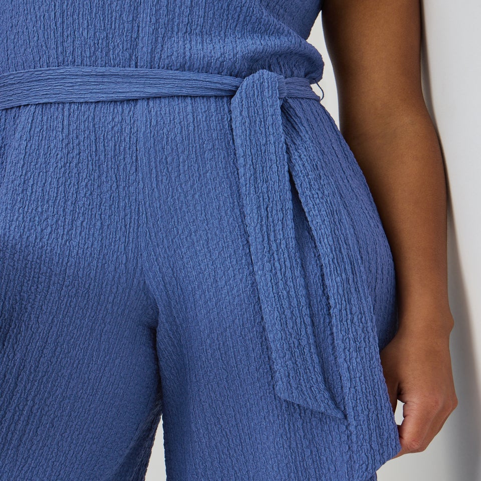 Papaya Blue Crinkle Jumpsuit