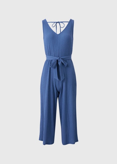 Papaya Blue Crinkle Jumpsuit
