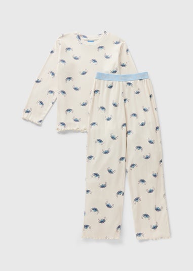 Disney Girls Blue Stitch Ribbed Pyjama Set (7-13yrs)