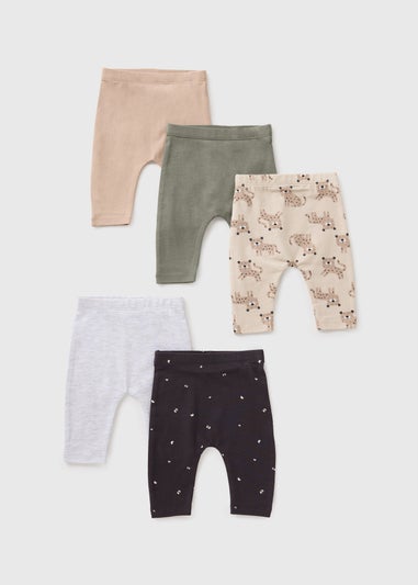 5 Pack Baby Animal Leggings (Newborn-23mths)